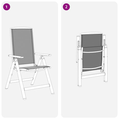 Recliner Tuinstoelen 2 pcs Zwart 58 x 71 x 112 cm Textileen