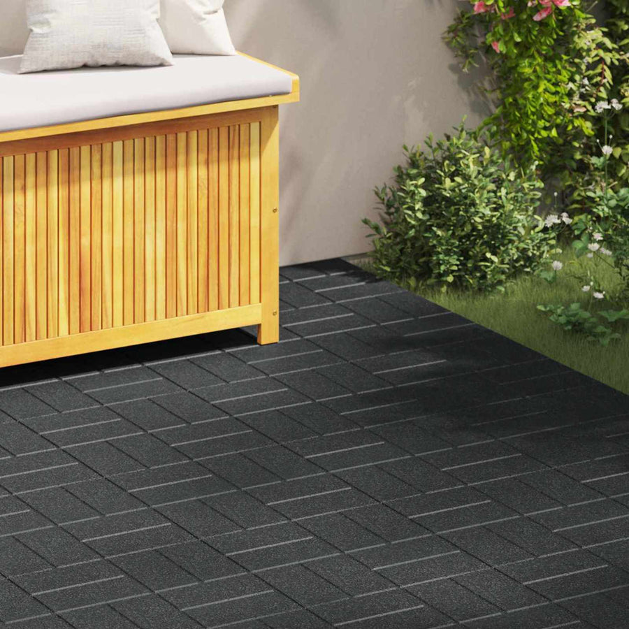 Stapsteen 6 pcs Zwart 40,5 x 40,5 x 2 cm Rubber