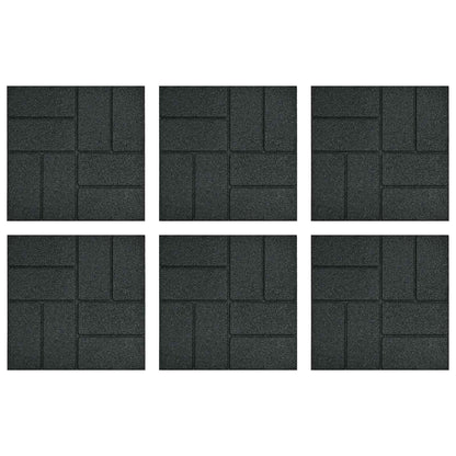 Stapsteen 6 pcs Zwart 40,5 x 40,5 x 2 cm Rubber