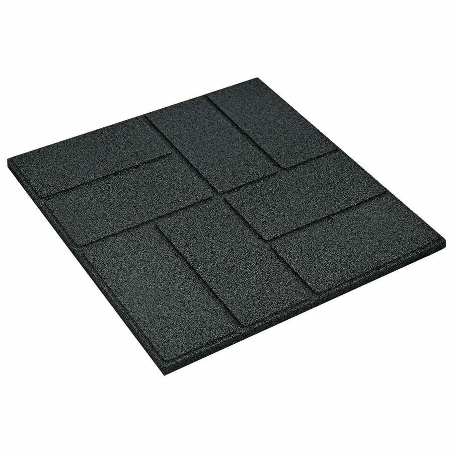 Stapsteen 6 pcs Zwart 40,5 x 40,5 x 2 cm Rubber