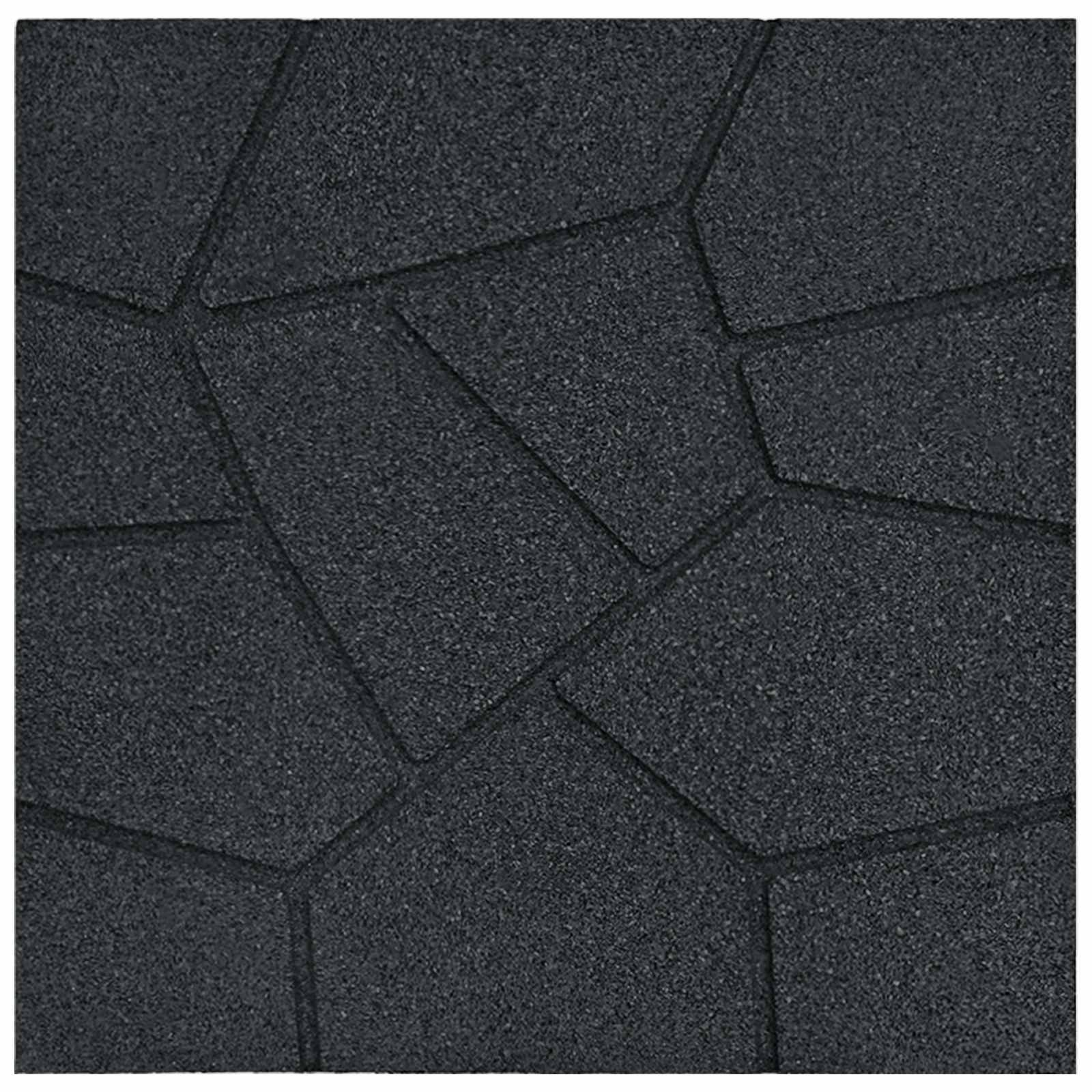 Stapsteen 6 pcs Zwart 40,5 x 40,5 x 2 cm Rubber