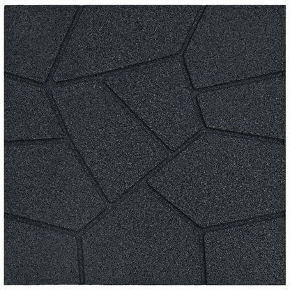 Stapsteen 6 pcs Zwart 40,5 x 40,5 x 2 cm Rubber
