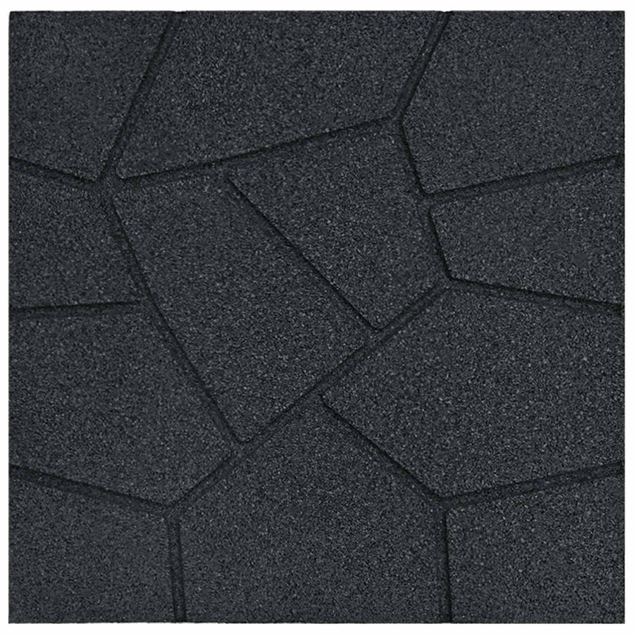 Stapsteen 6 pcs Zwart 40,5 x 40,5 x 2 cm Rubber
