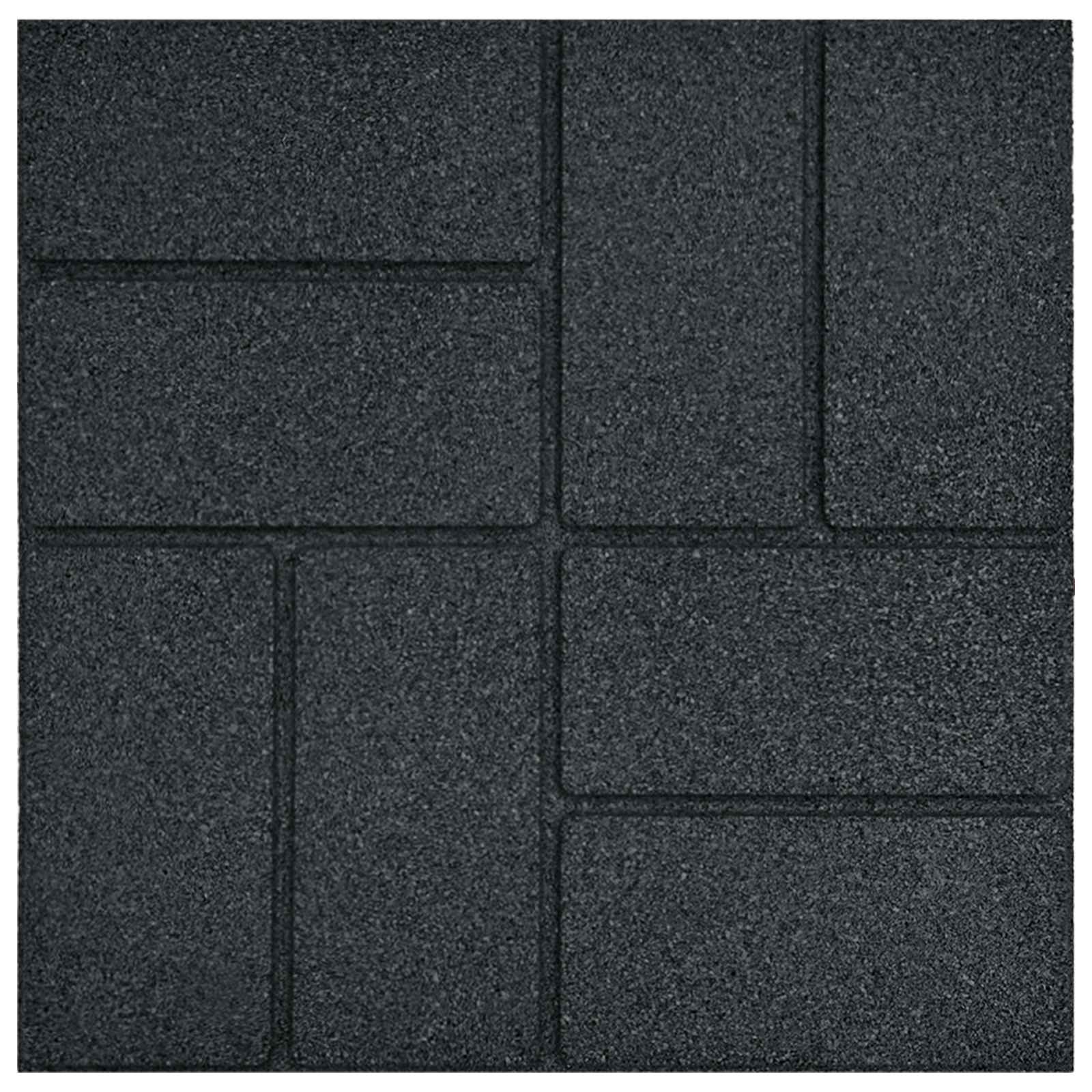 Stapsteen 6 pcs Zwart 40,5 x 40,5 x 2 cm Rubber