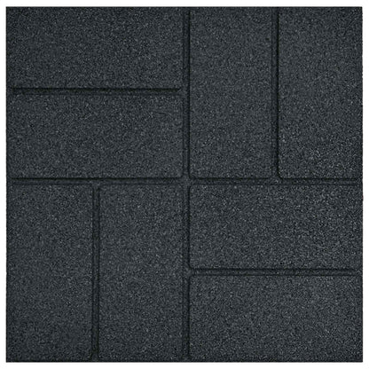 Stapsteen 6 pcs Zwart 40,5 x 40,5 x 2 cm Rubber