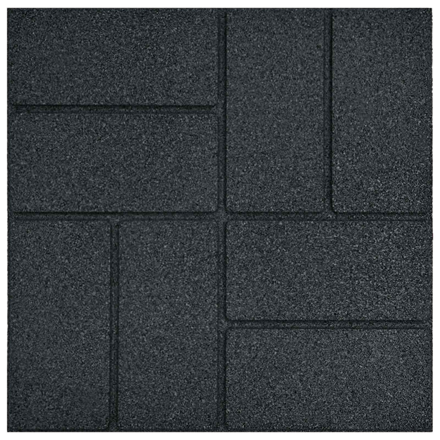 Stapsteen 6 pcs Zwart 40,5 x 40,5 x 2 cm Rubber