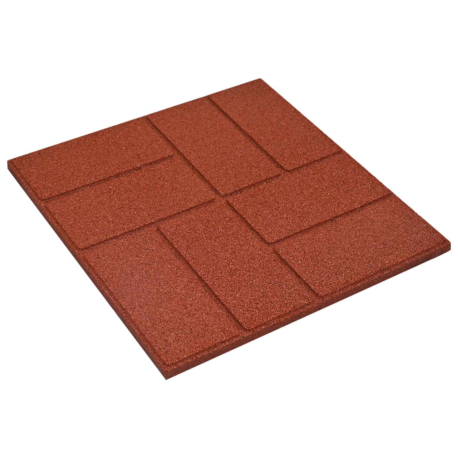 Stapsteen 6 pcs Rood 40,5 x 40,5 x 2 cm Rubber