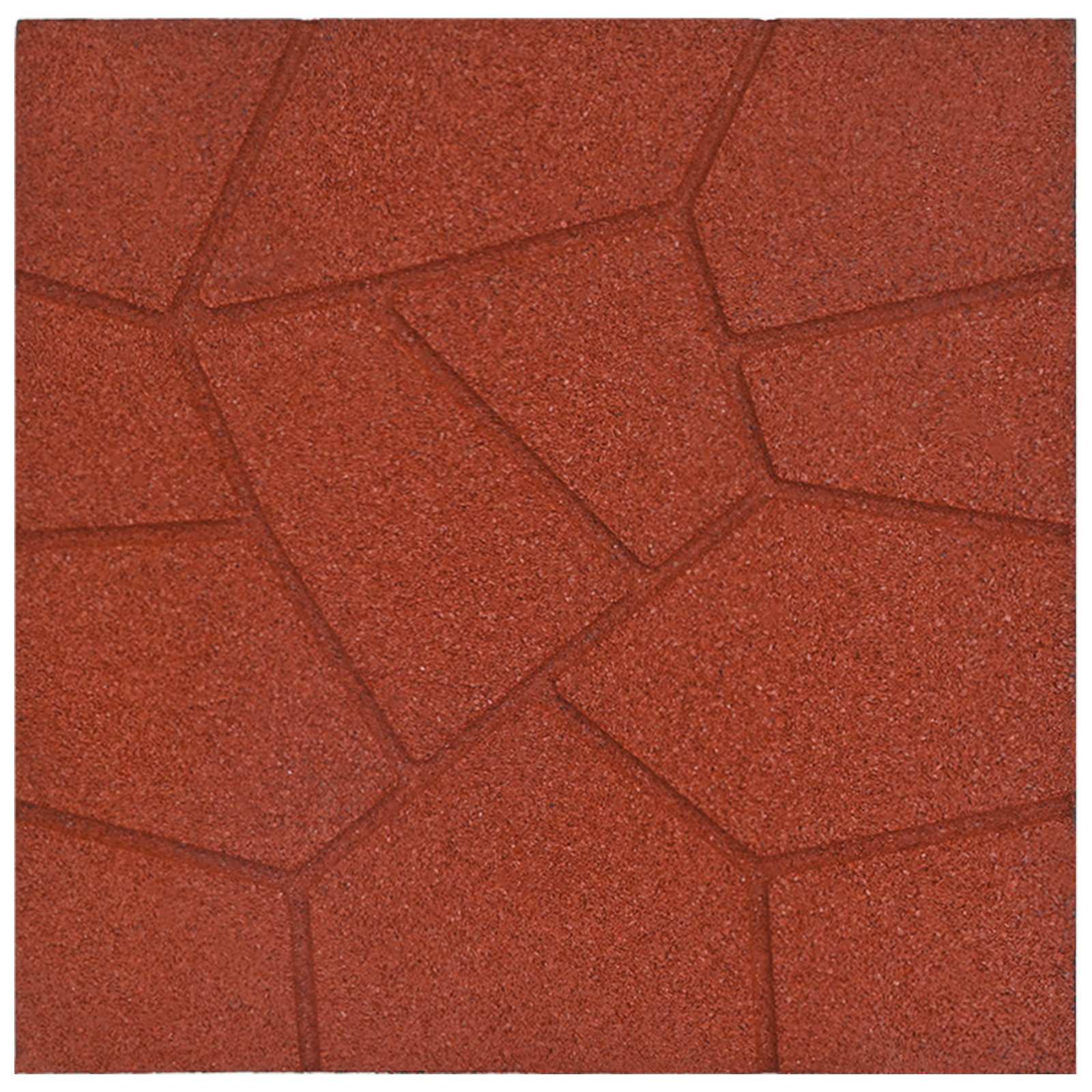 Stapsteen 6 pcs Rood 40,5 x 40,5 x 2 cm Rubber
