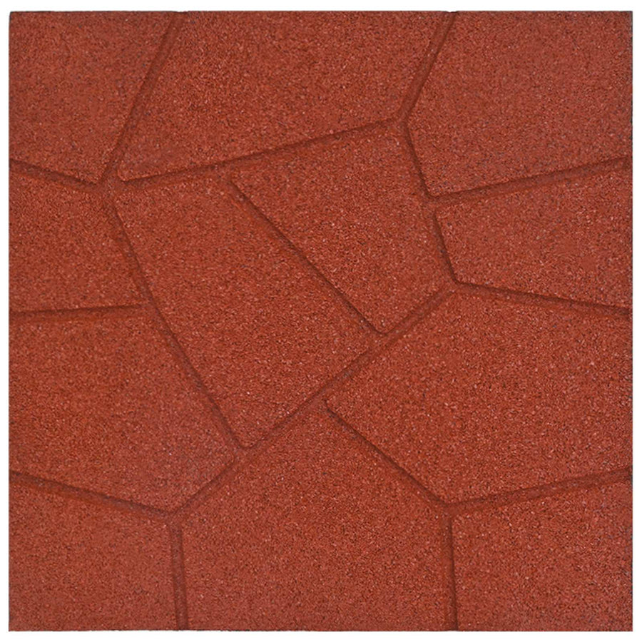 Stapsteen 6 pcs Rood 40,5 x 40,5 x 2 cm Rubber