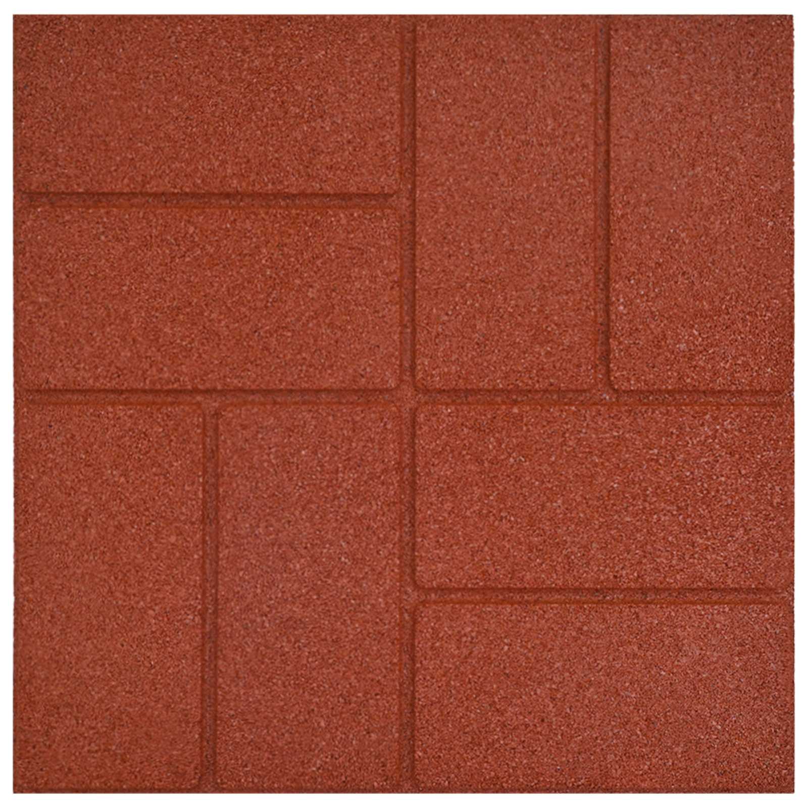 Stapsteen 6 pcs Rood 40,5 x 40,5 x 2 cm Rubber