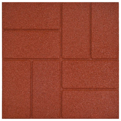 Stapsteen 6 pcs Rood 40,5 x 40,5 x 2 cm Rubber