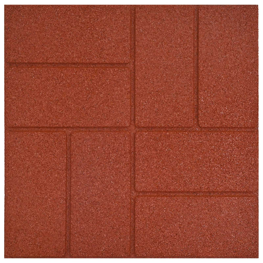 Stapsteen 6 pcs Rood 40,5 x 40,5 x 2 cm Rubber