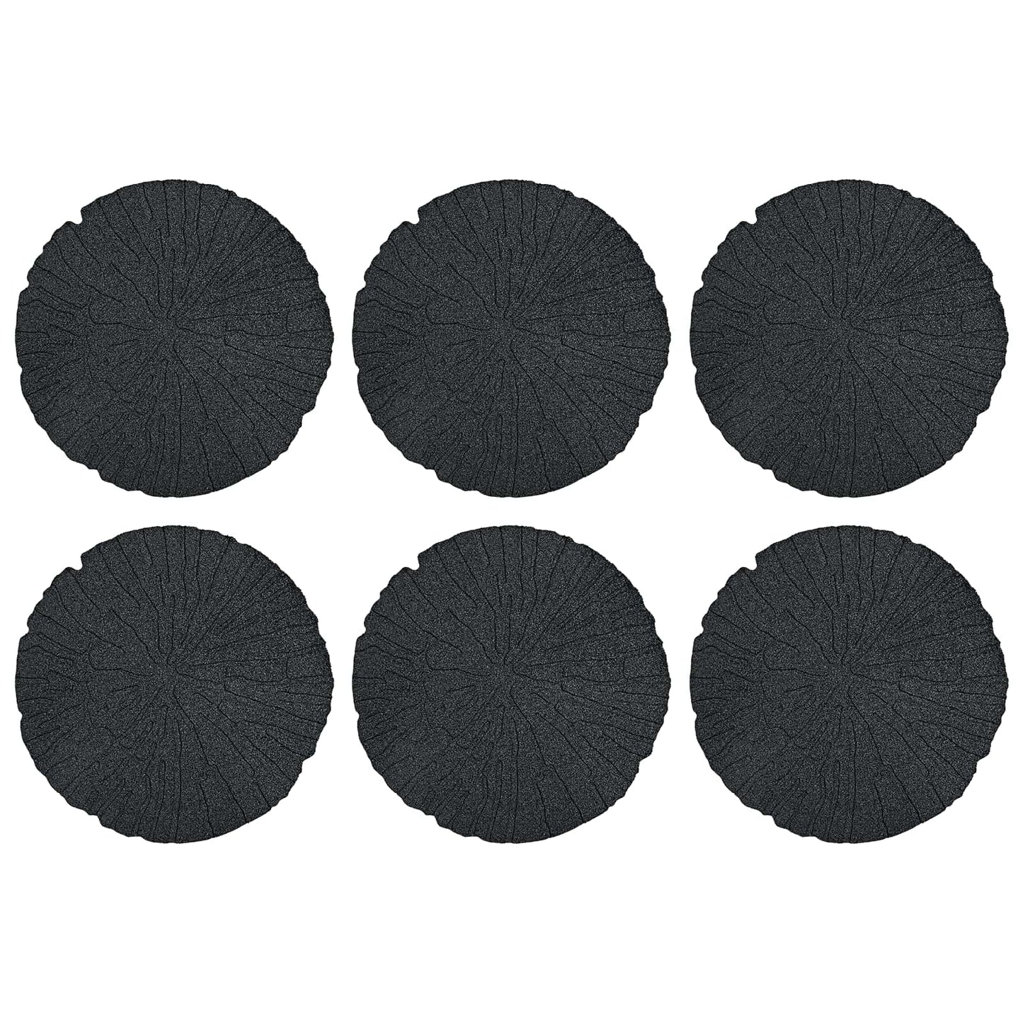 Stapsteen 6 pcs Zwart Ø 45 x 1,8 cm Rubber