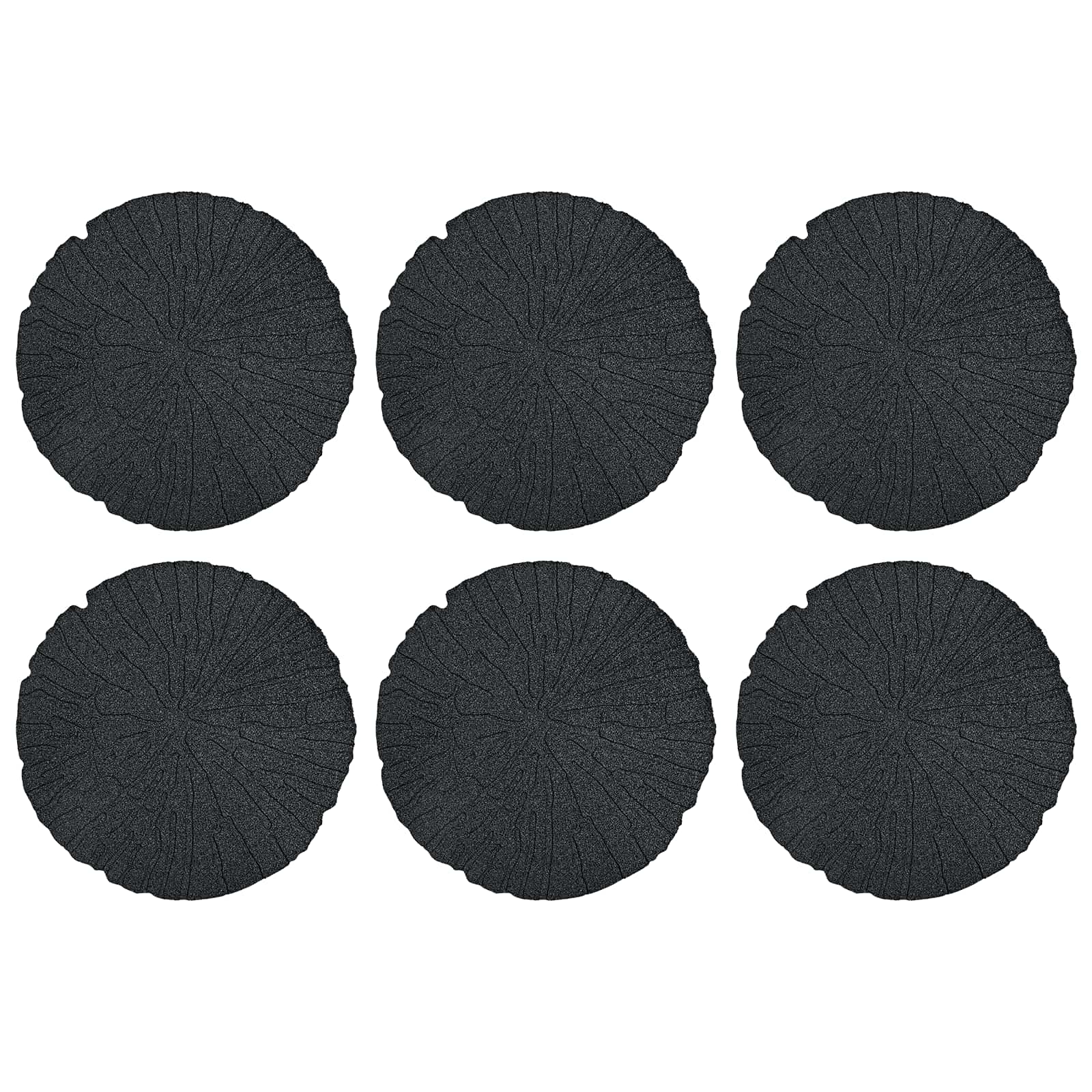 Stapsteen 6 pcs Zwart Ø 45 x 1,8 cm Rubber