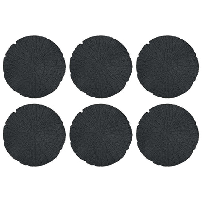 Stapsteen 6 pcs Zwart Ø 45 x 1,8 cm Rubber