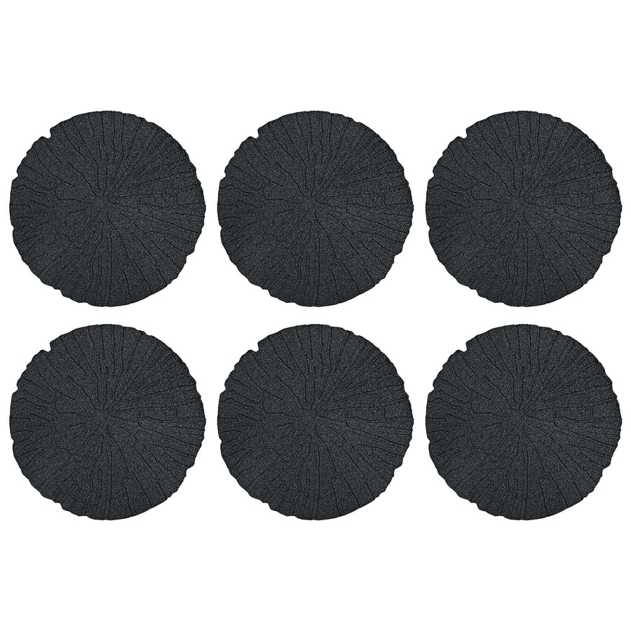 Stapsteen 6 pcs Zwart Ø 45 x 1,8 cm Rubber