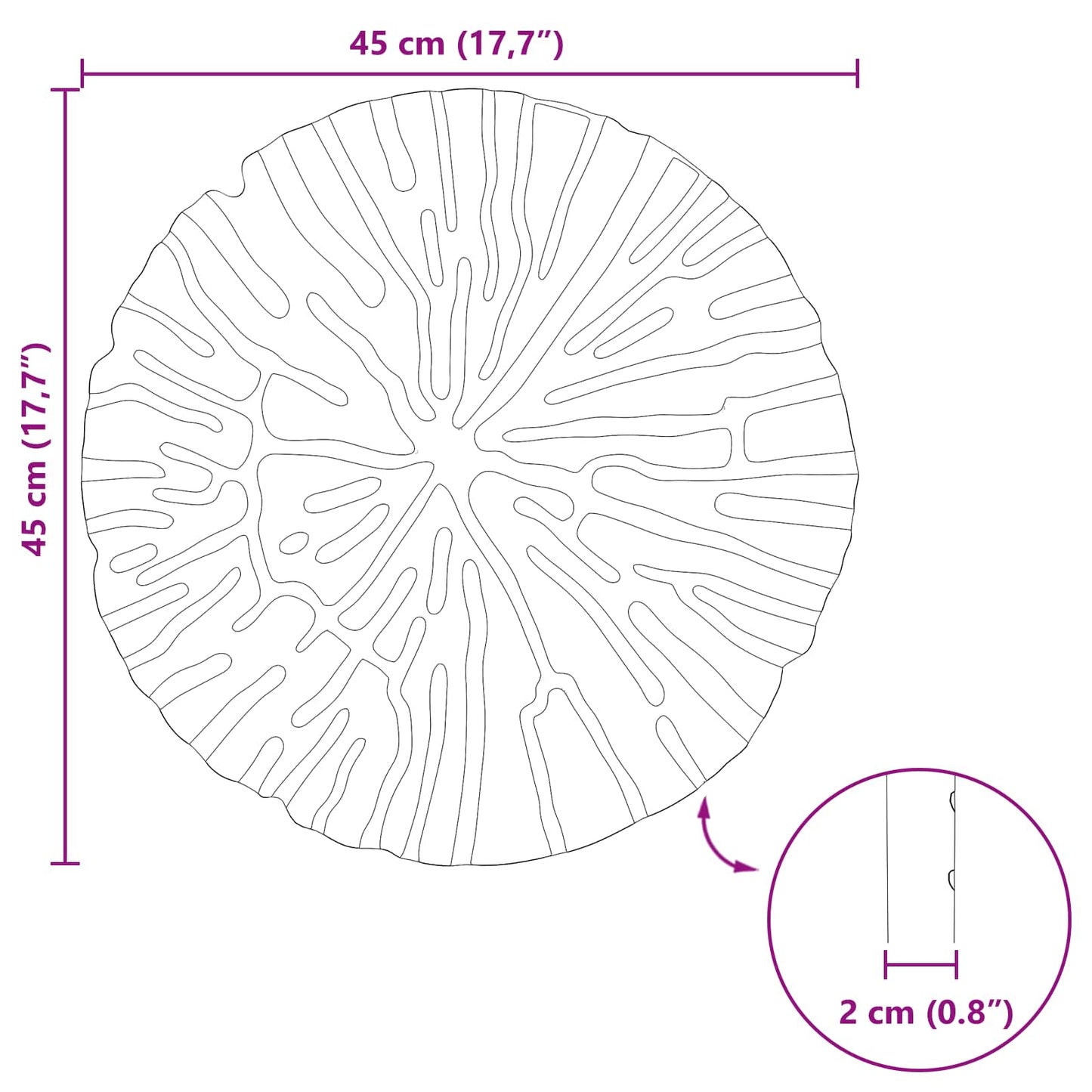 Stapsteen 6 pcs Zwart Ø 45 x 1,8 cm Rubber