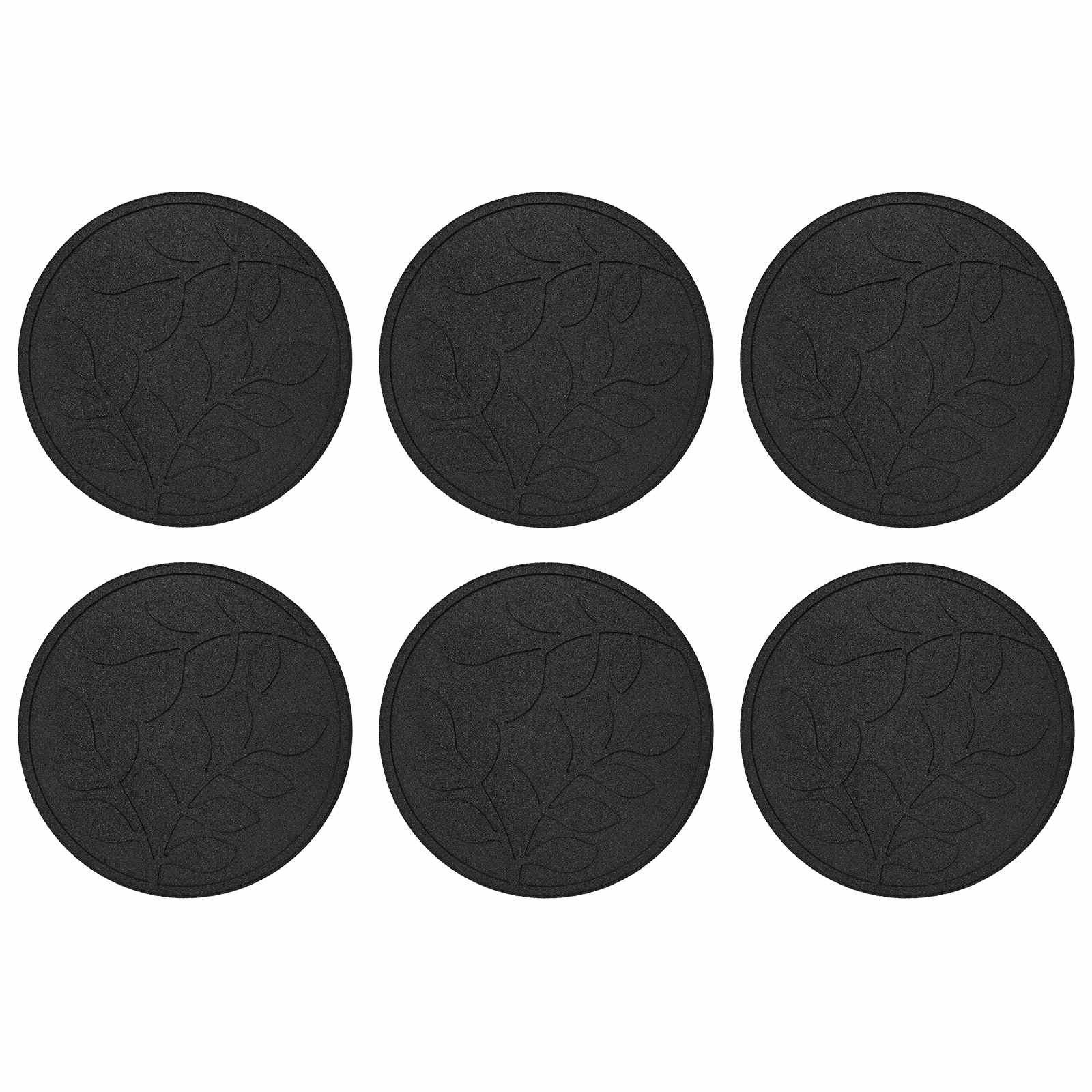 Stapsteen 6 pcs Zwart Ø 44 x 2 cm Rubber