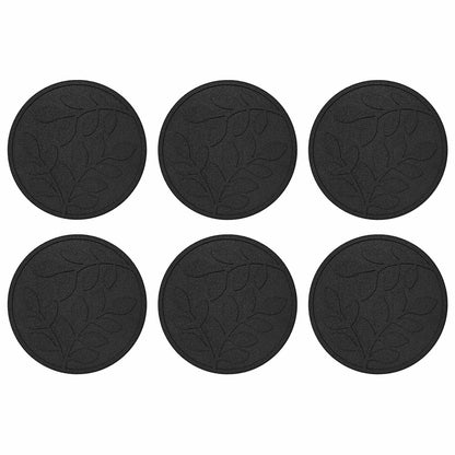Stapsteen 6 pcs Zwart Ø 44 x 2 cm Rubber