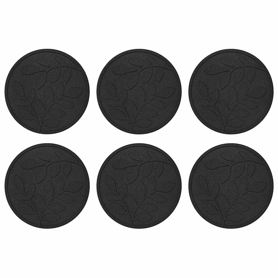 Stapsteen 6 pcs Zwart Ø 44 x 2 cm Rubber