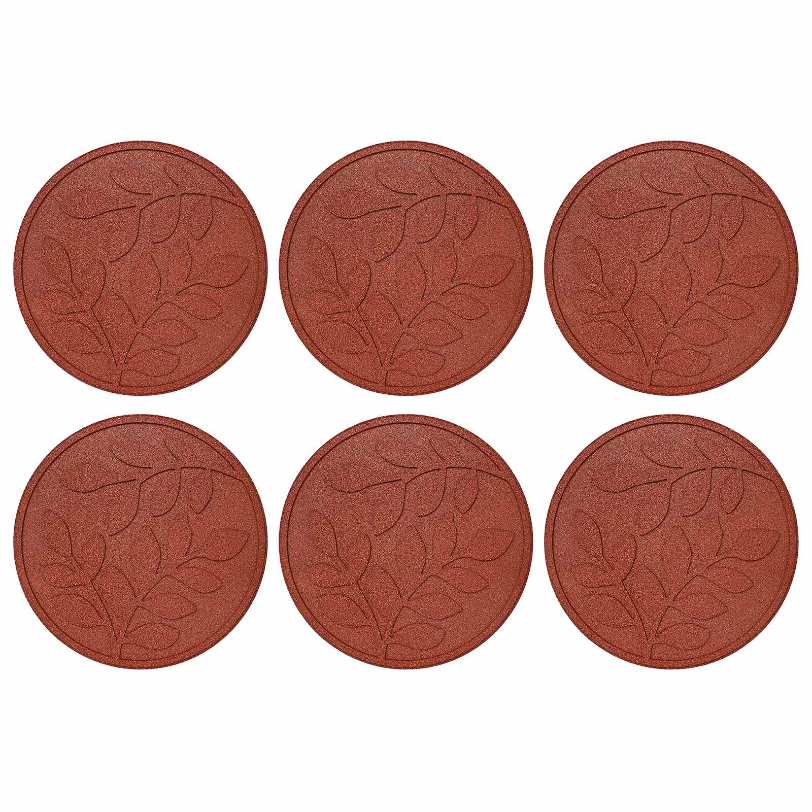 Stapsteen 6 pcs Rood Ø 44 x 2 cm Rubber