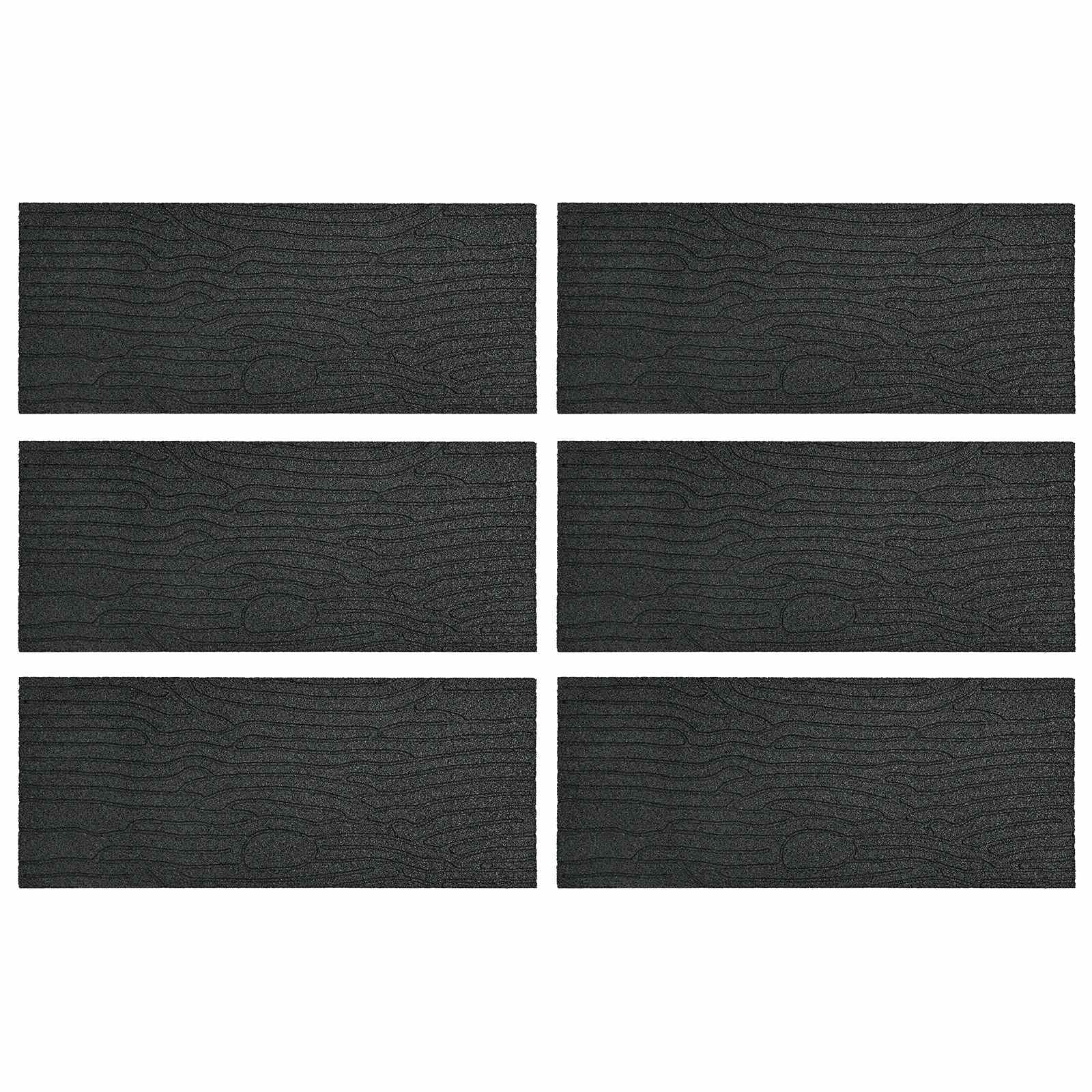 Stapsteen 6 pcs Zwart 60,5 x 25 x 2 cm Rubber