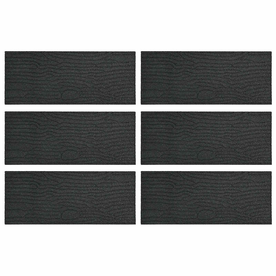 Stapsteen 6 pcs Zwart 60,5 x 25 x 2 cm Rubber