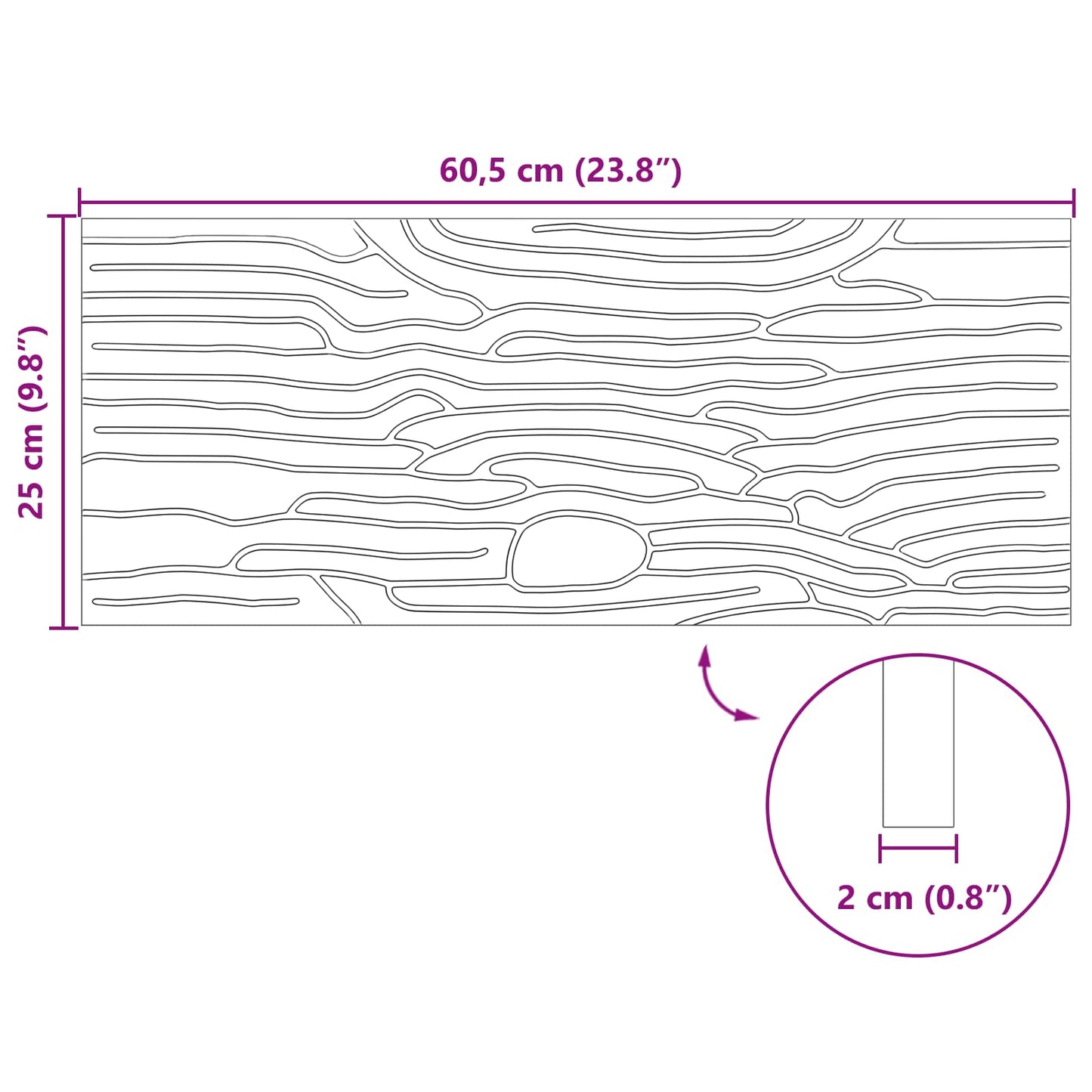 Stapsteen 6 pcs Zwart 60,5 x 25 x 2 cm Rubber