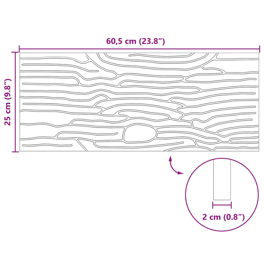 Stapsteen 6 pcs Zwart 60,5 x 25 x 2 cm Rubber