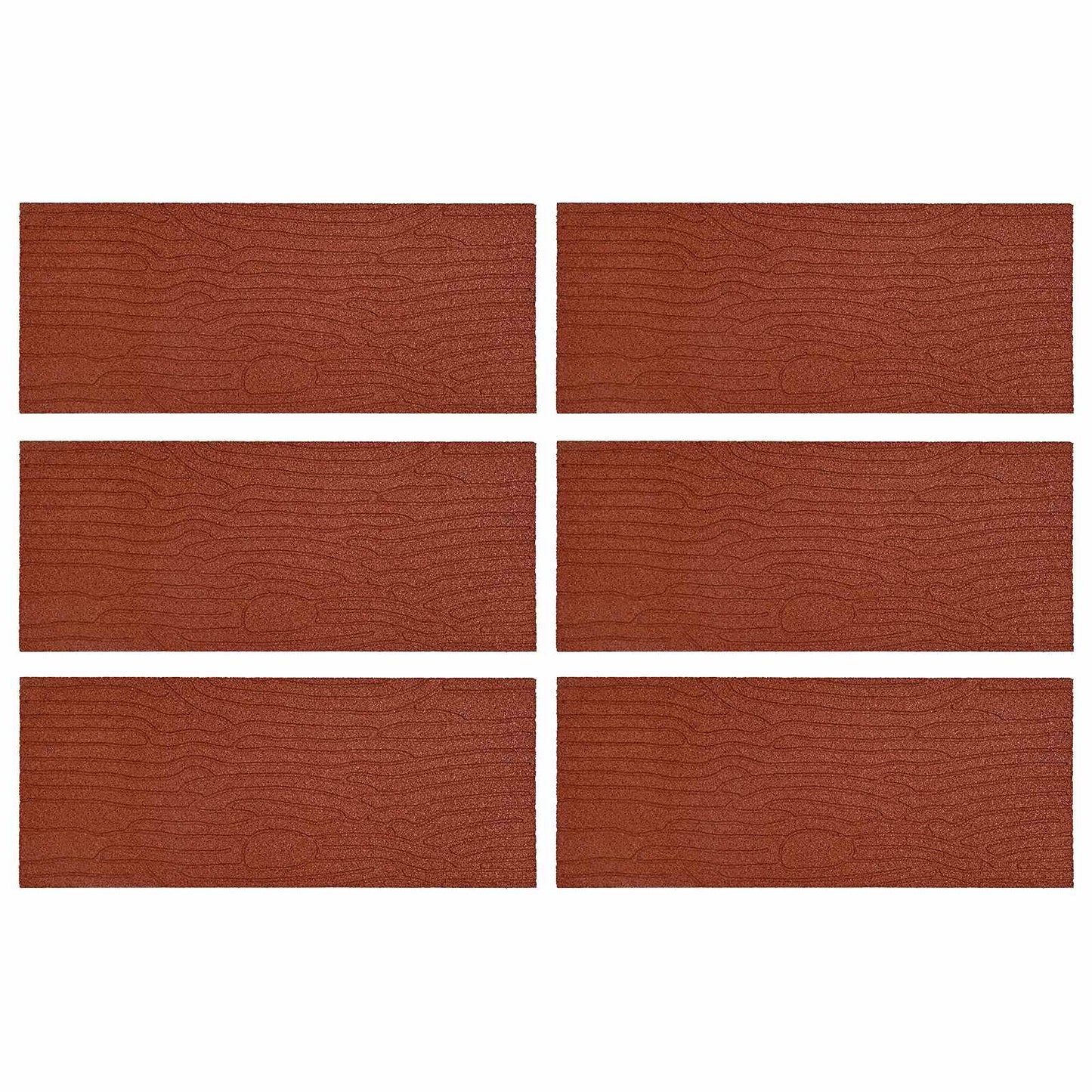 Stapsteen 6 pcs Rood 60,5 x 25 x 2 cm Rubber