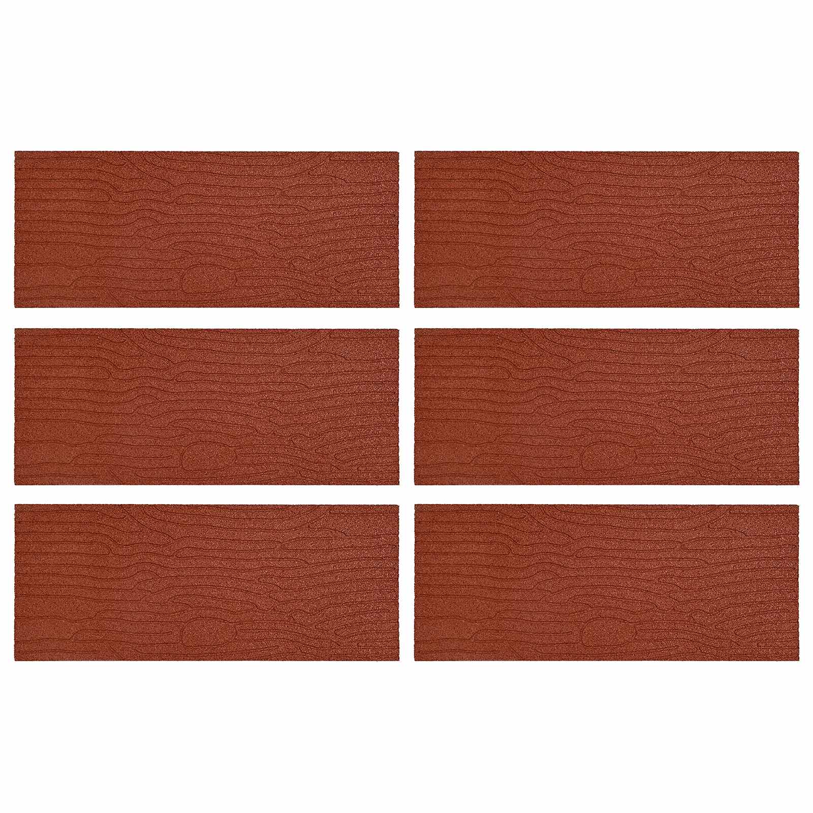 Stapsteen 6 pcs Rood 60,5 x 25 x 2 cm Rubber