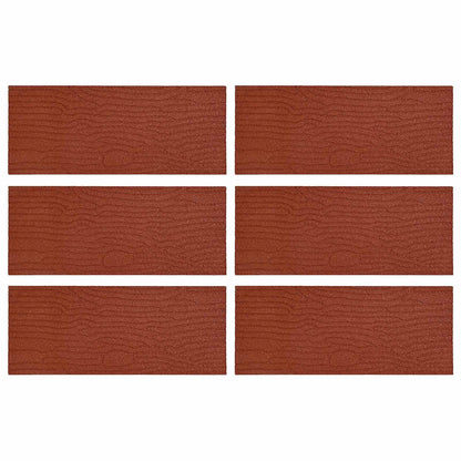 Stapsteen 6 pcs Rood 60,5 x 25 x 2 cm Rubber