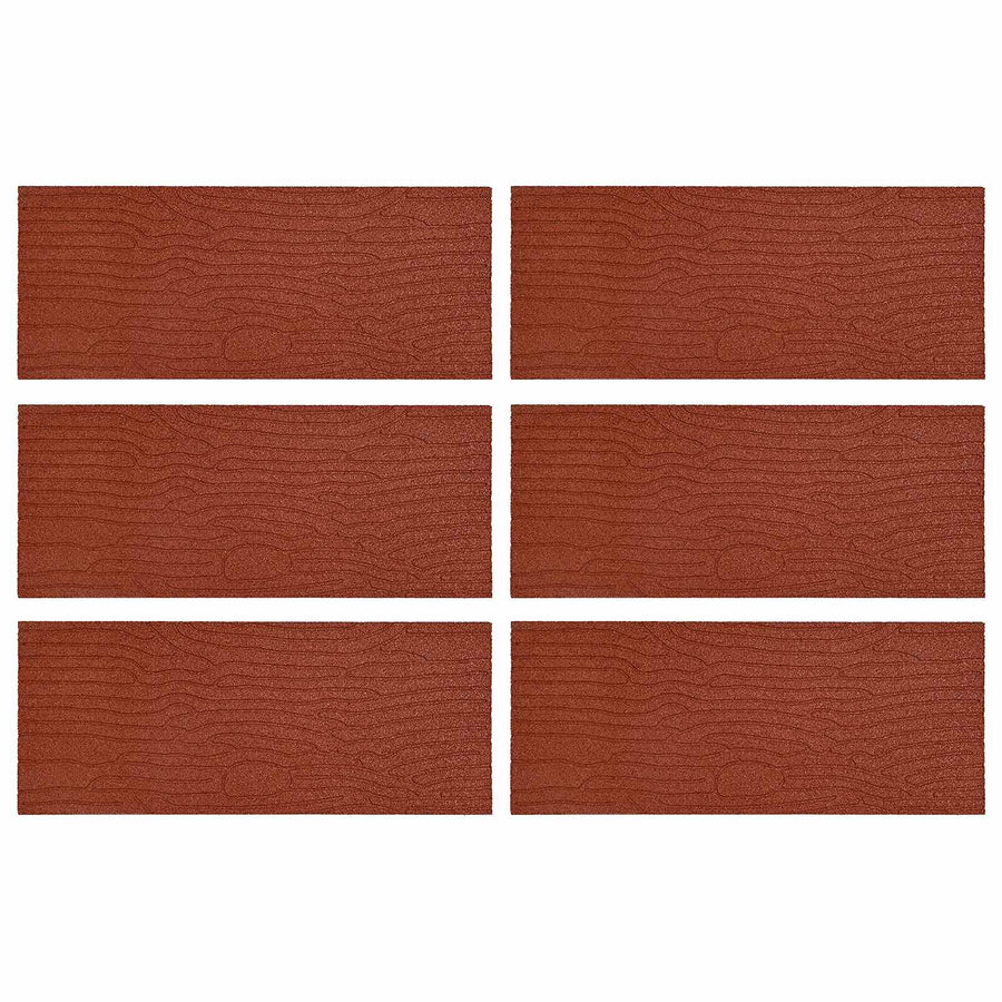Stapsteen 6 pcs Rood 60,5 x 25 x 2 cm Rubber