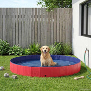 Honden zwembad Ø300x38 cm rood dik PVC