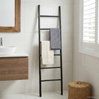 Dekenladder 50x190 cm zwart bamboe