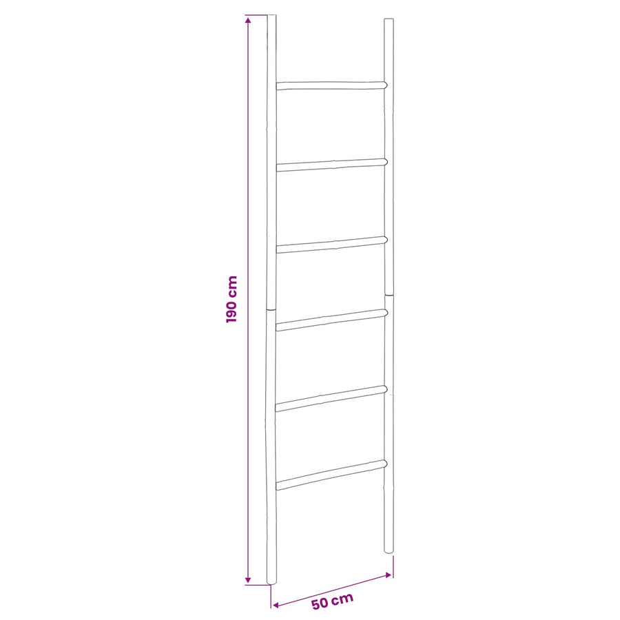 Deken Ladder Zwart 50 x 190 cm Bamboe