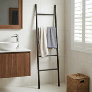 Dekenladder bamboe zwart 40x150 cm