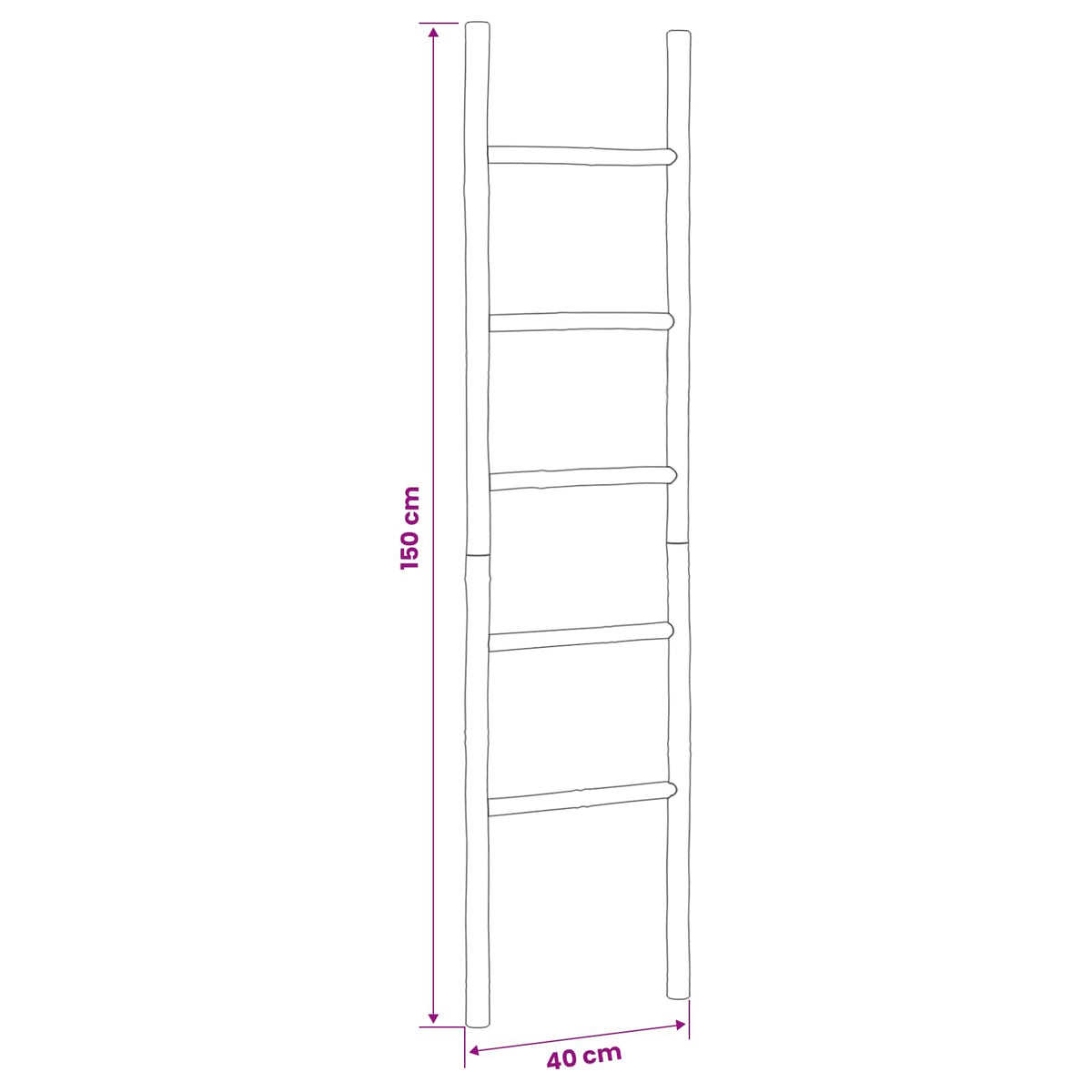 Deken Ladder Zwart 40 x 150 cm Bamboe