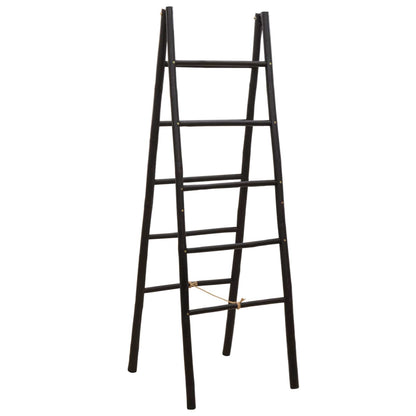 Dubbele Handdoekladder Zwart 50 x 50 x 159 cm Bamboe