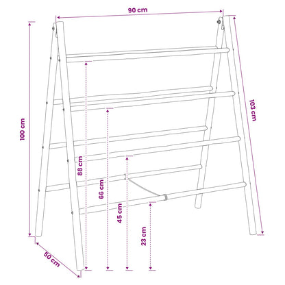 Dubbelzijdige dekbedladder Zwart 90 x 50 x 100 cm Bamboe