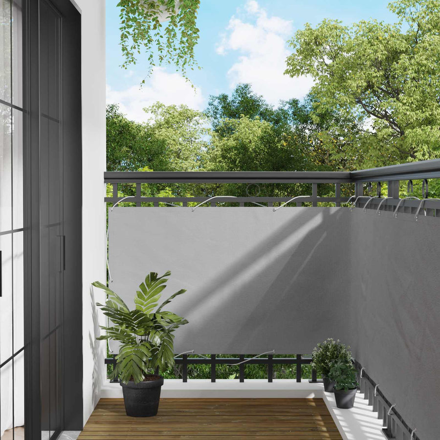 Balkon Scherm Lichtgrijs 100 x 300 cm Oxford Stof