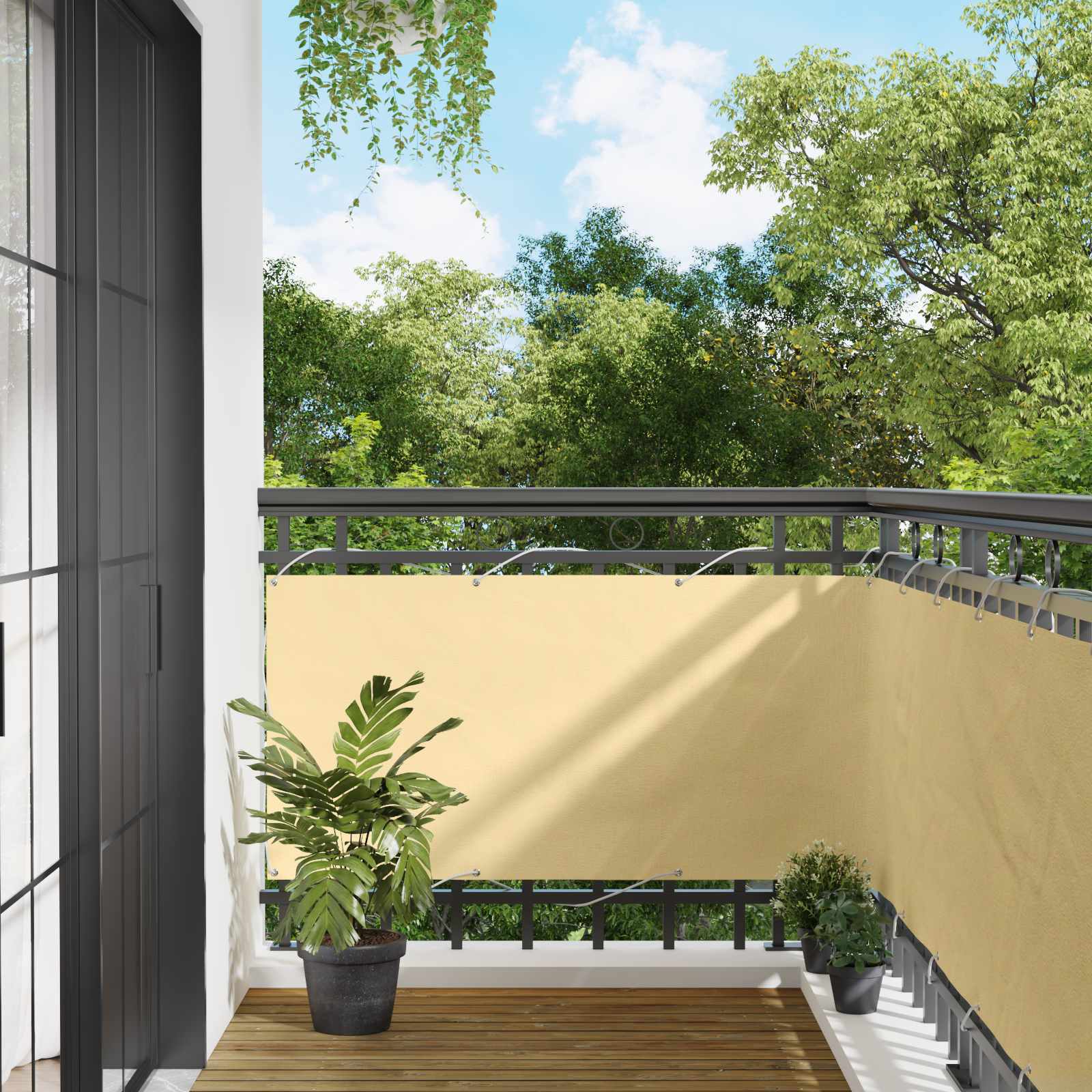 Balkon Scherm PU gecoat oxford alu