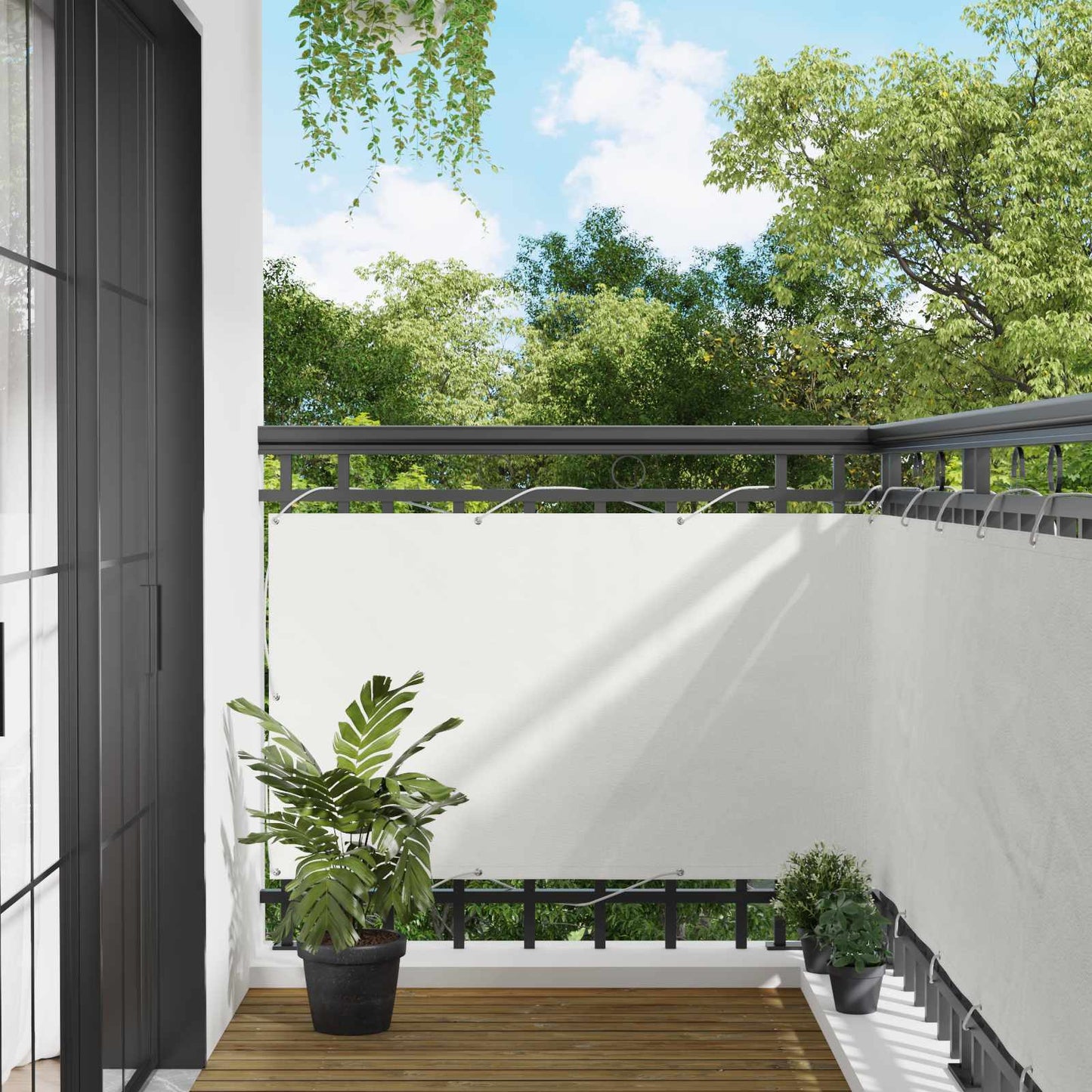 Balkon Scherm Wit 100 x 300 cm Oxford Stof