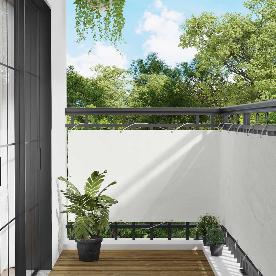 Balkon Scherm Wit 100 x 300 cm Oxford Stof