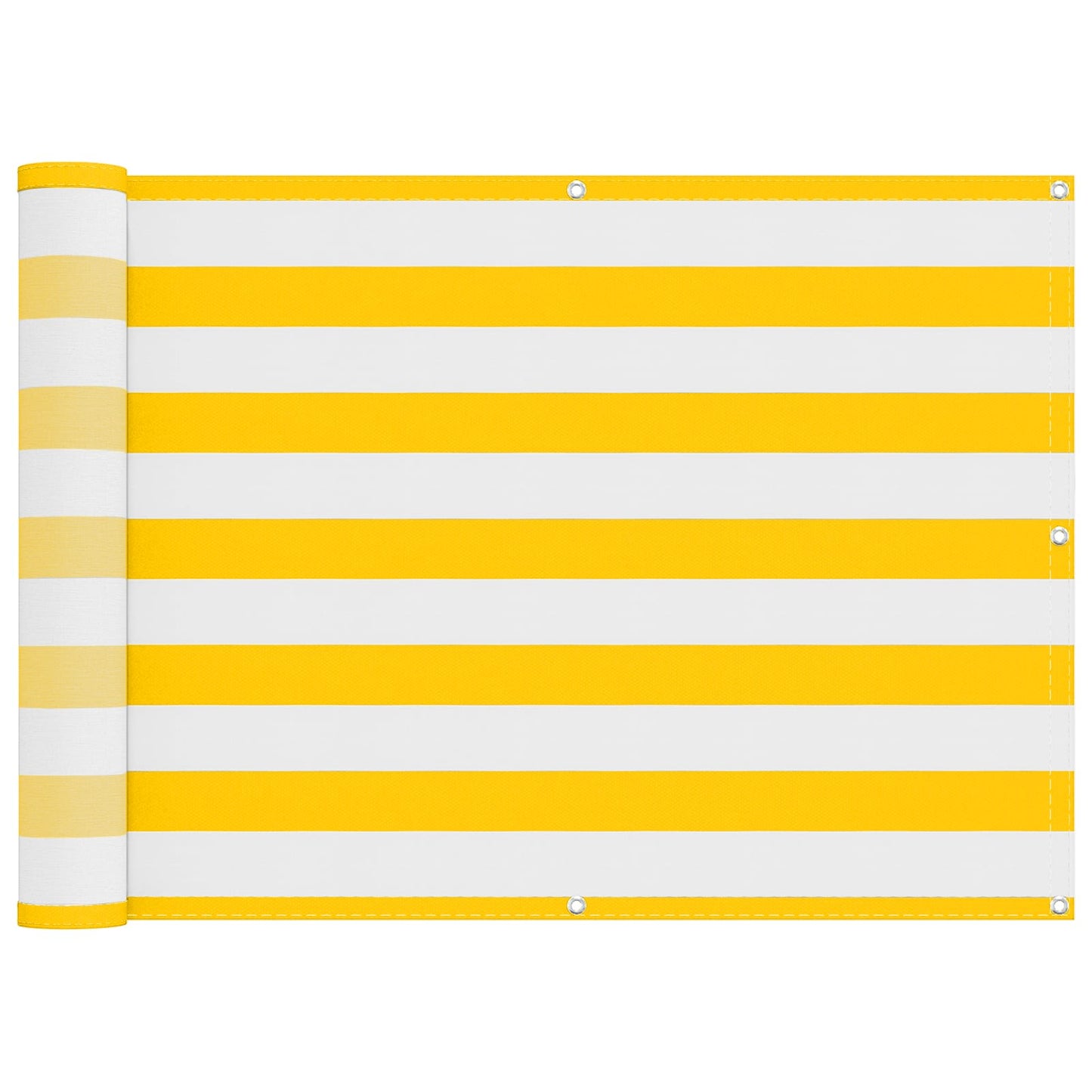 Balkon Scherm Geel en Wit 75 x 200 cm PU gecoat oxford alu