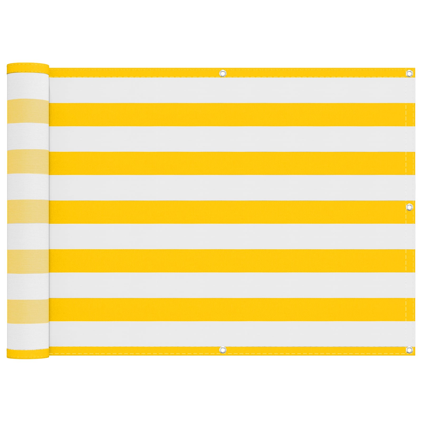 Balkon Scherm Geel en Wit 75 x 200 cm PU gecoat oxford alu