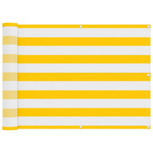 Balkon Scherm Geel en Wit 75 x 200 cm PU gecoat oxford alu