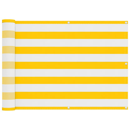 Balkon Scherm Geel en Wit 75 x 200 cm PU gecoat oxford alu