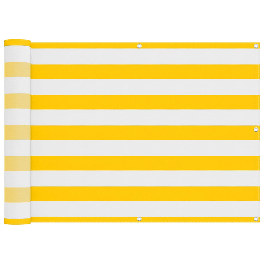 Balkon Scherm Geel en Wit 75 x 200 cm PU gecoat oxford alu