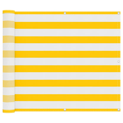 Balkon Scherm Geel en Wit 90 x 200 cm PU gecoat oxford alu